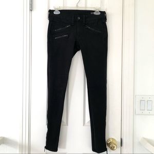 Rag & Bone Black Double Zipper Jean Size 26